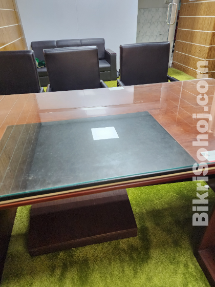 Full executive Secretary table with topped glass